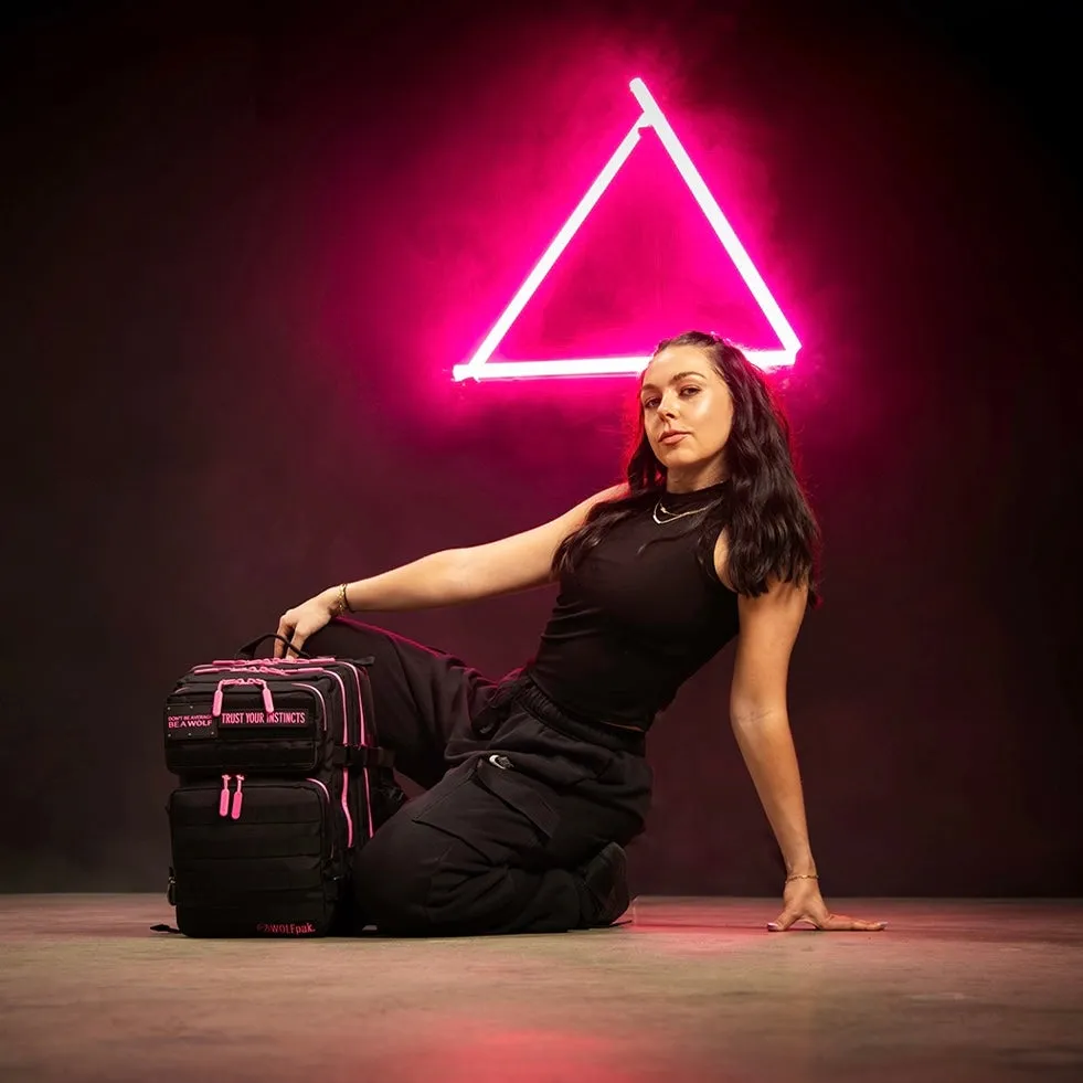 25L Backpack Black Neon Pink