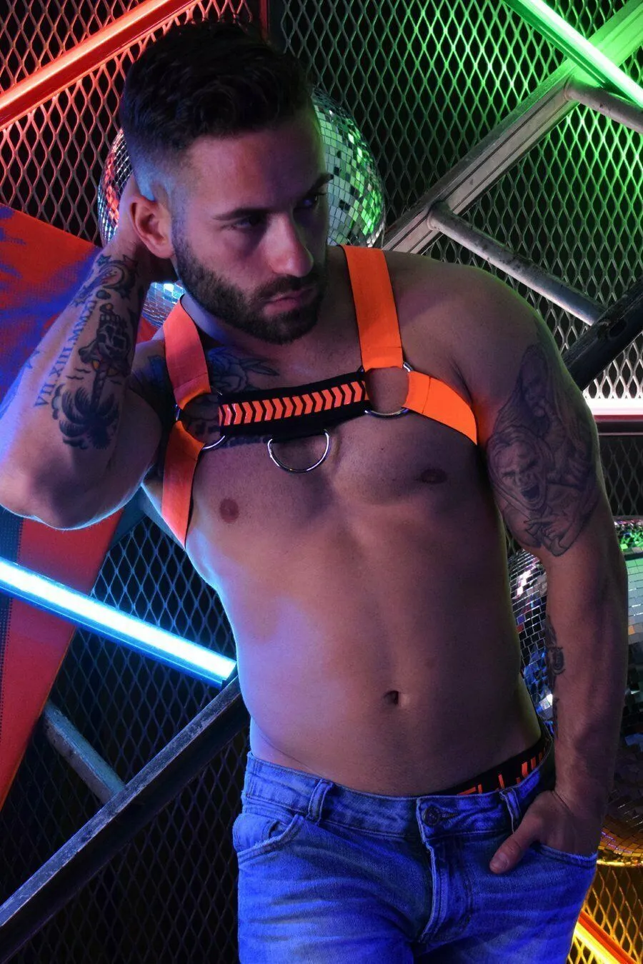 2XL/3XL BREEDWELL Nightcrawler Harness REVERSIBLE Rubberized Orange 21