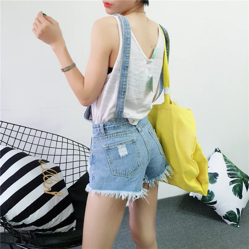 Acid Wash Denim Overalls