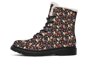 Australian Shepherd Flower Winter Boots