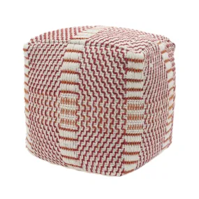 Boho Water Resistant 16" Square Ottoman Pouf - NH220803