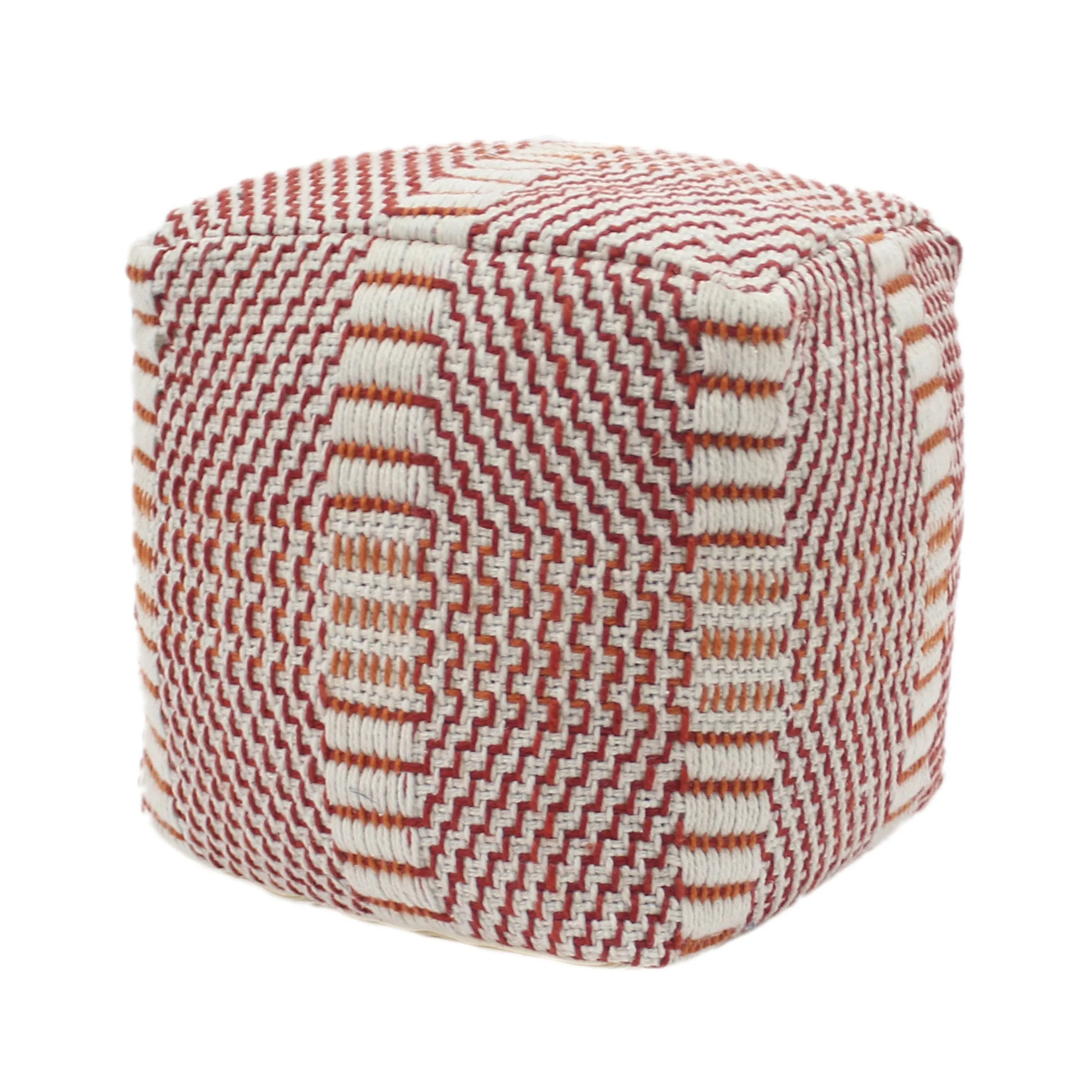 Boho Water Resistant 16" Square Ottoman Pouf - NH220803