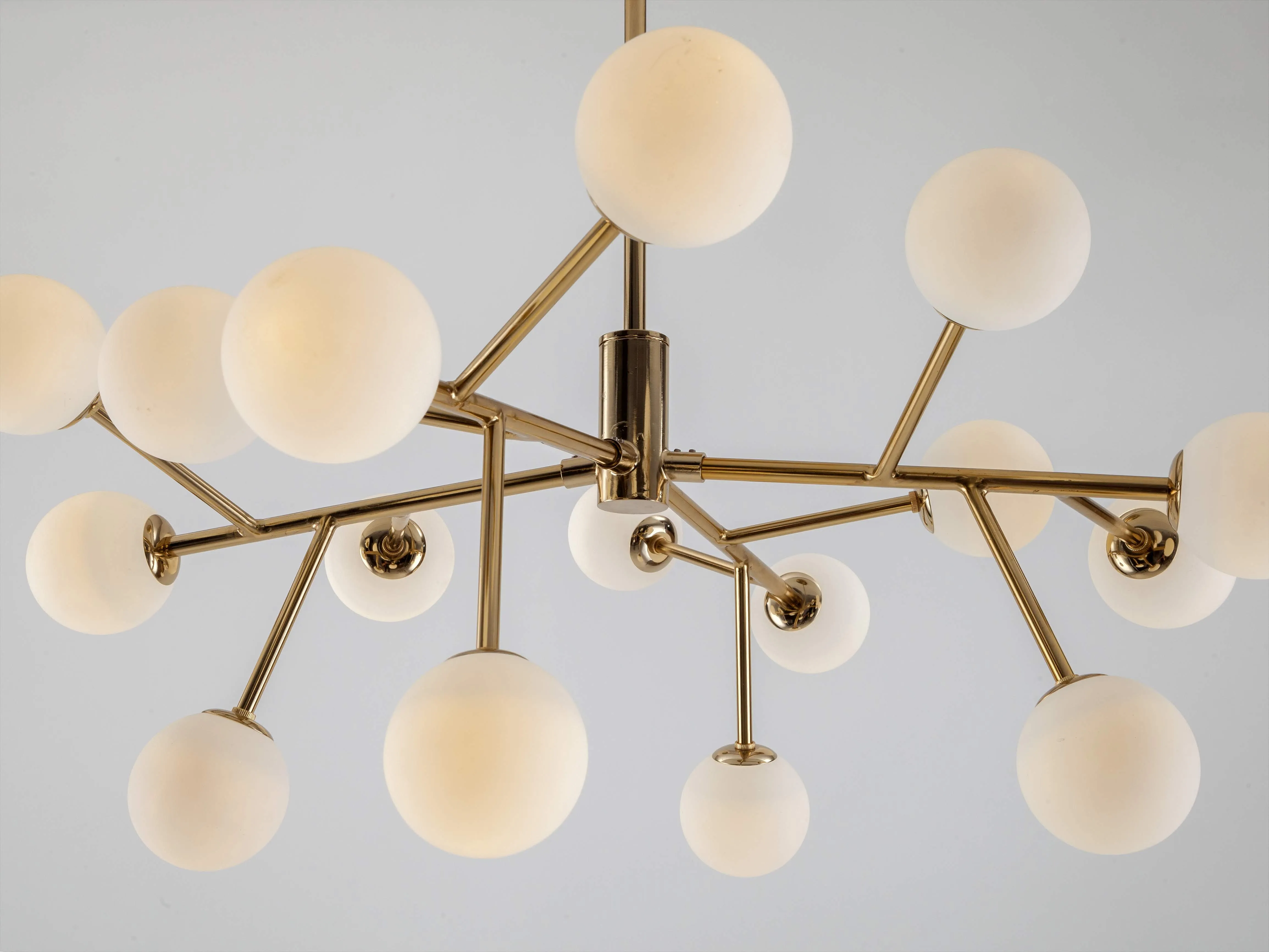 Brass sputnik flush ceiling light