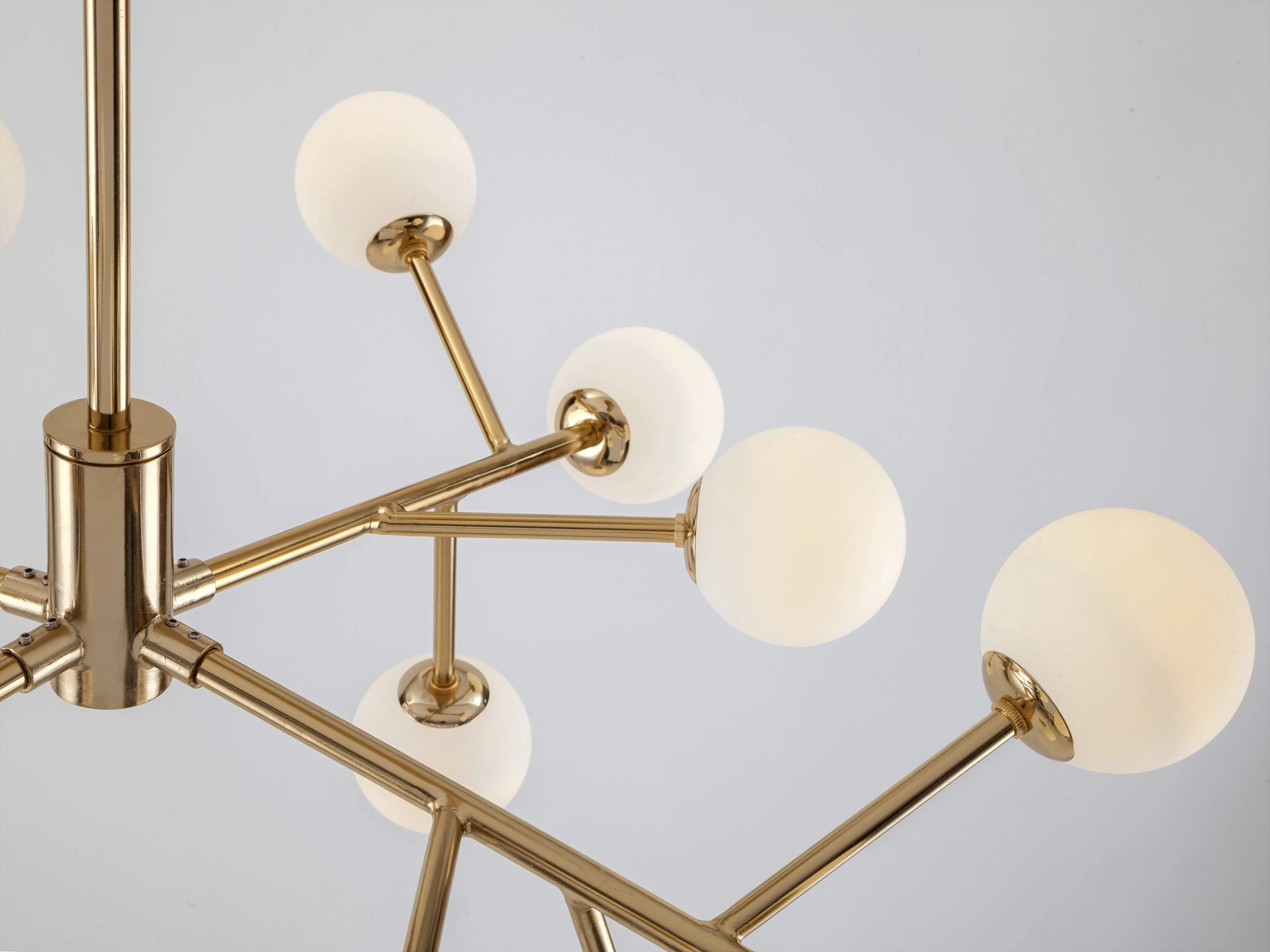 Brass sputnik flush ceiling light