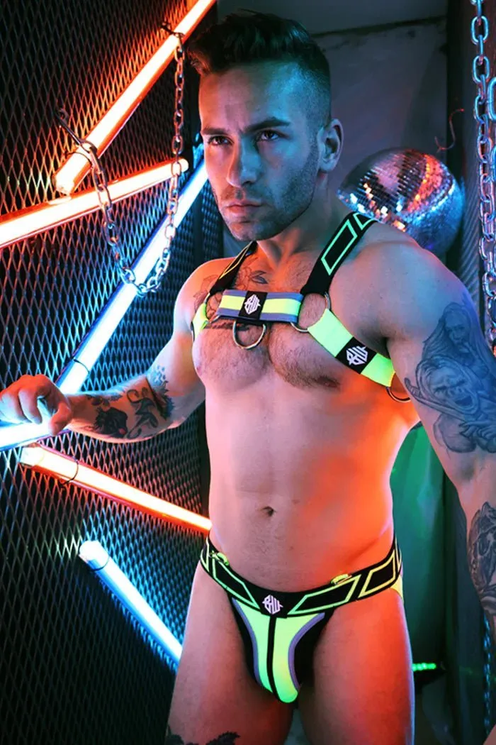 BREEDWELL Akira Adjustable Body Harness Reflective Trim in Neon Yellow 36A