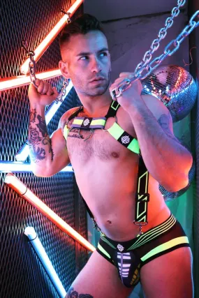 BREEDWELL Akira Adjustable Body Harness Reflective Trim in Neon Yellow 36A