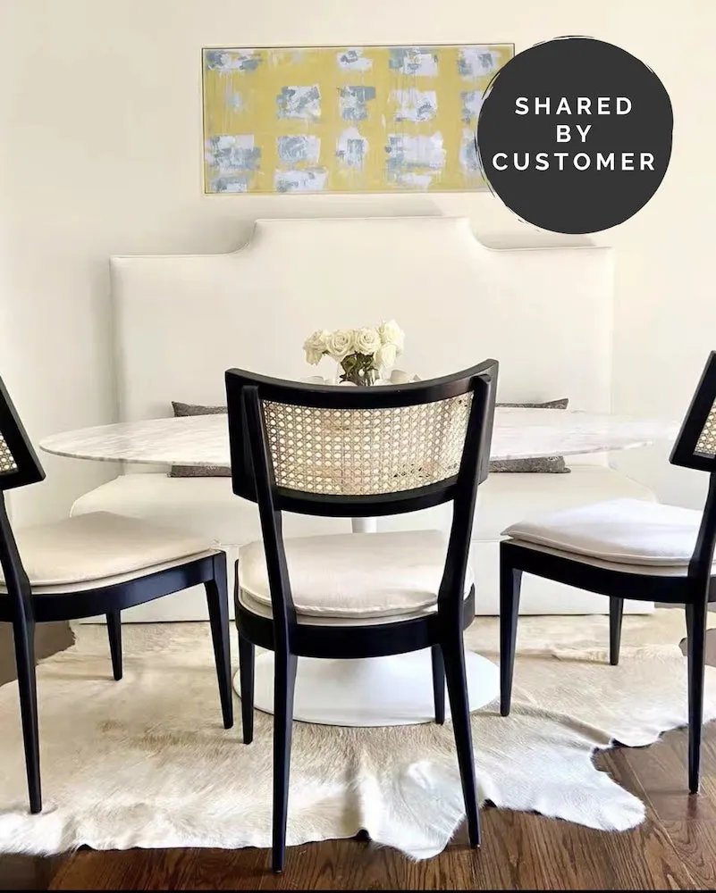 Buro Black Dining Chair with Rattan