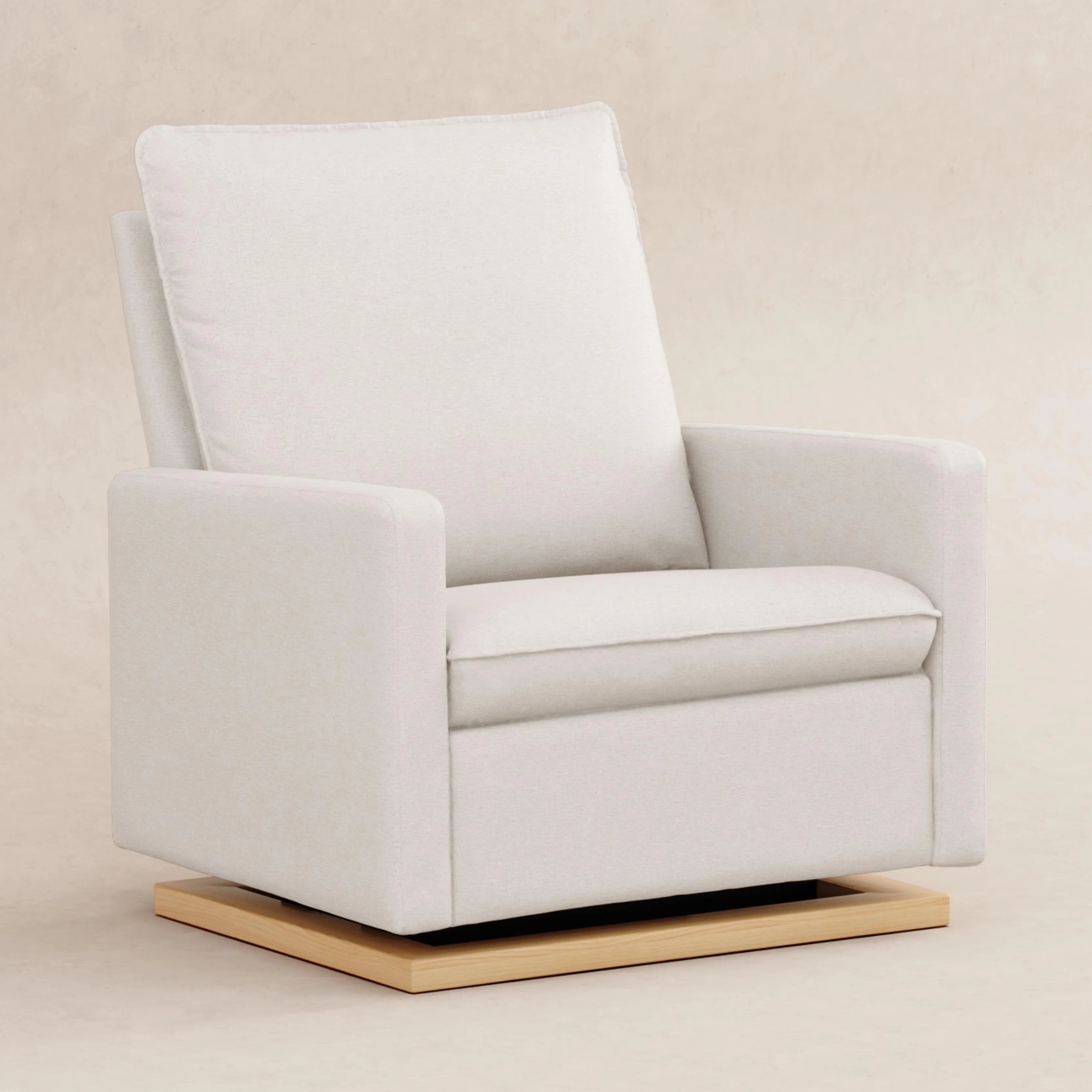 Cali Pillowback Chair and a Half Glider | Water Repellent & Stain Resistant | Cream