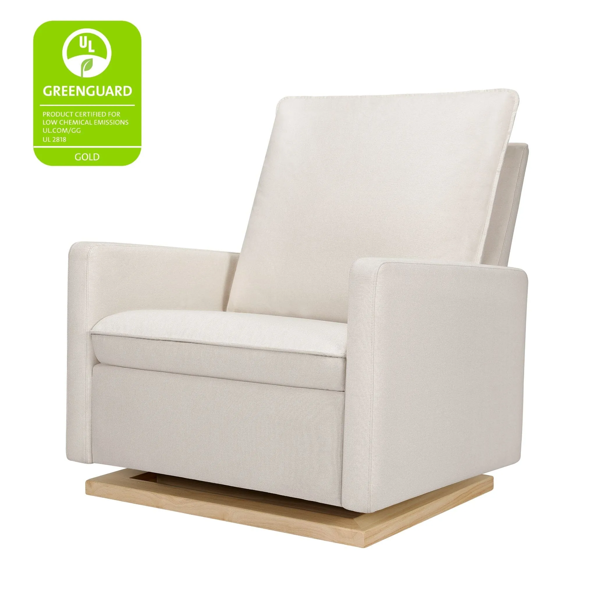 Cali Pillowback Chair and a Half Glider | Water Repellent & Stain Resistant | Cream