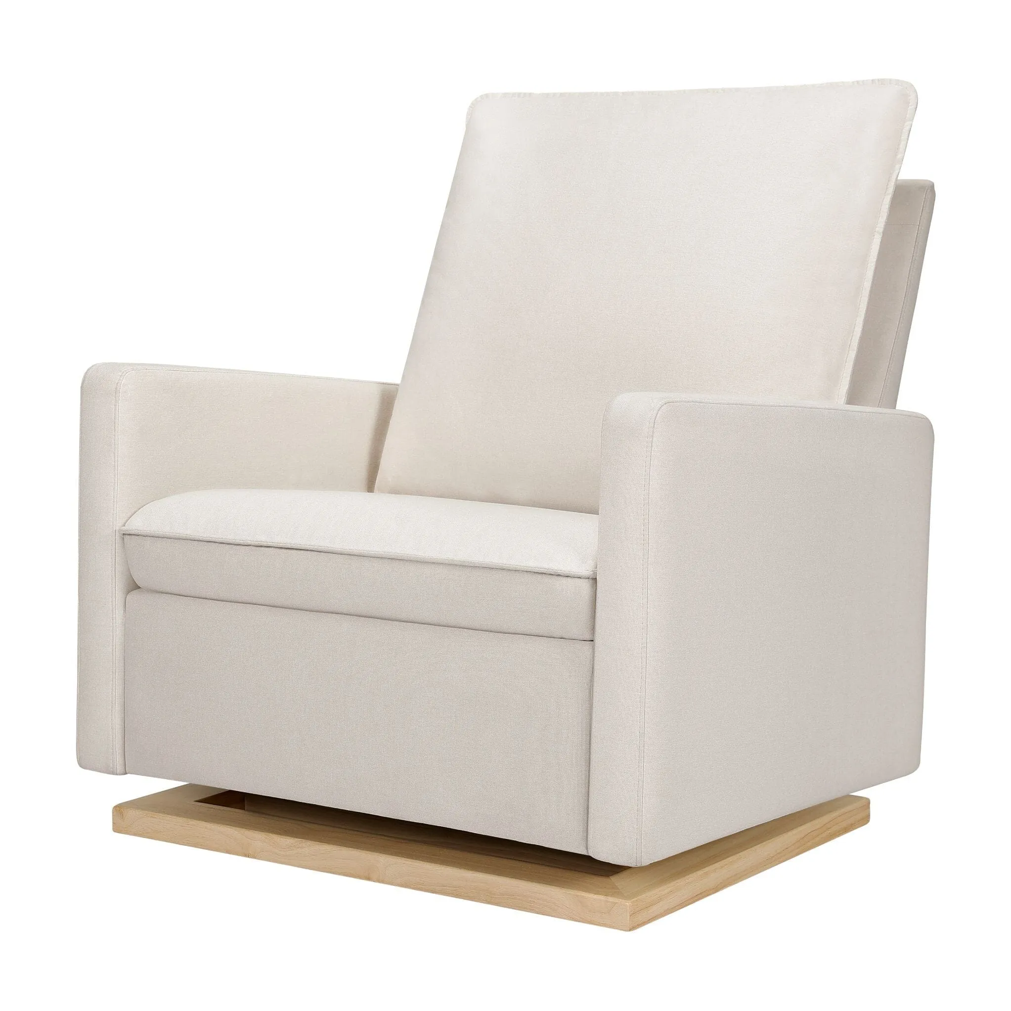 Cali Pillowback Chair and a Half Glider | Water Repellent & Stain Resistant | Cream