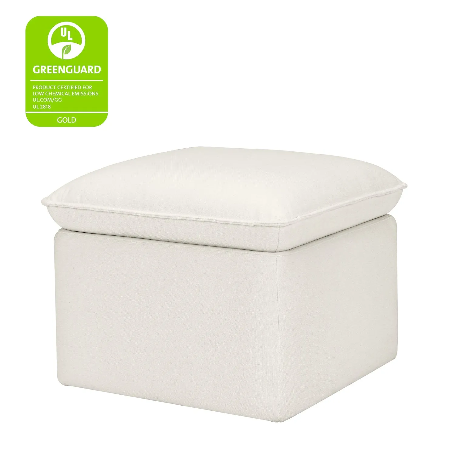 Cali Storage Ottoman in Eco-Performance Fabric with USB port - Cream