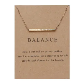 Charm Pendant with Wish Card - Balance - Gold