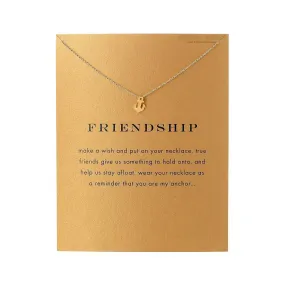 Charm Pendant with Wish Card - Friendship - Gold