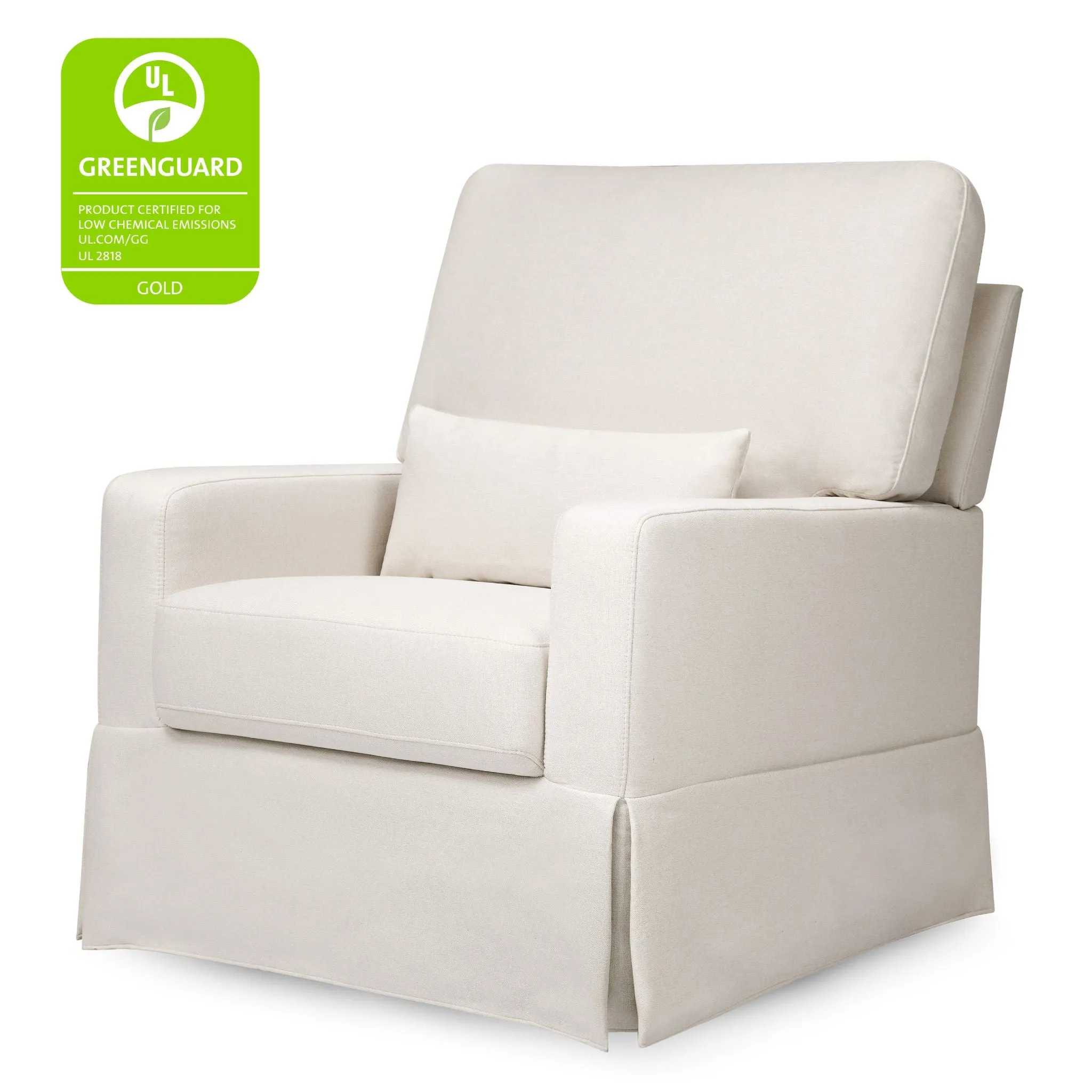 Crawford Pillowback Comfort Swivel Glider - Cream Eco-Weave