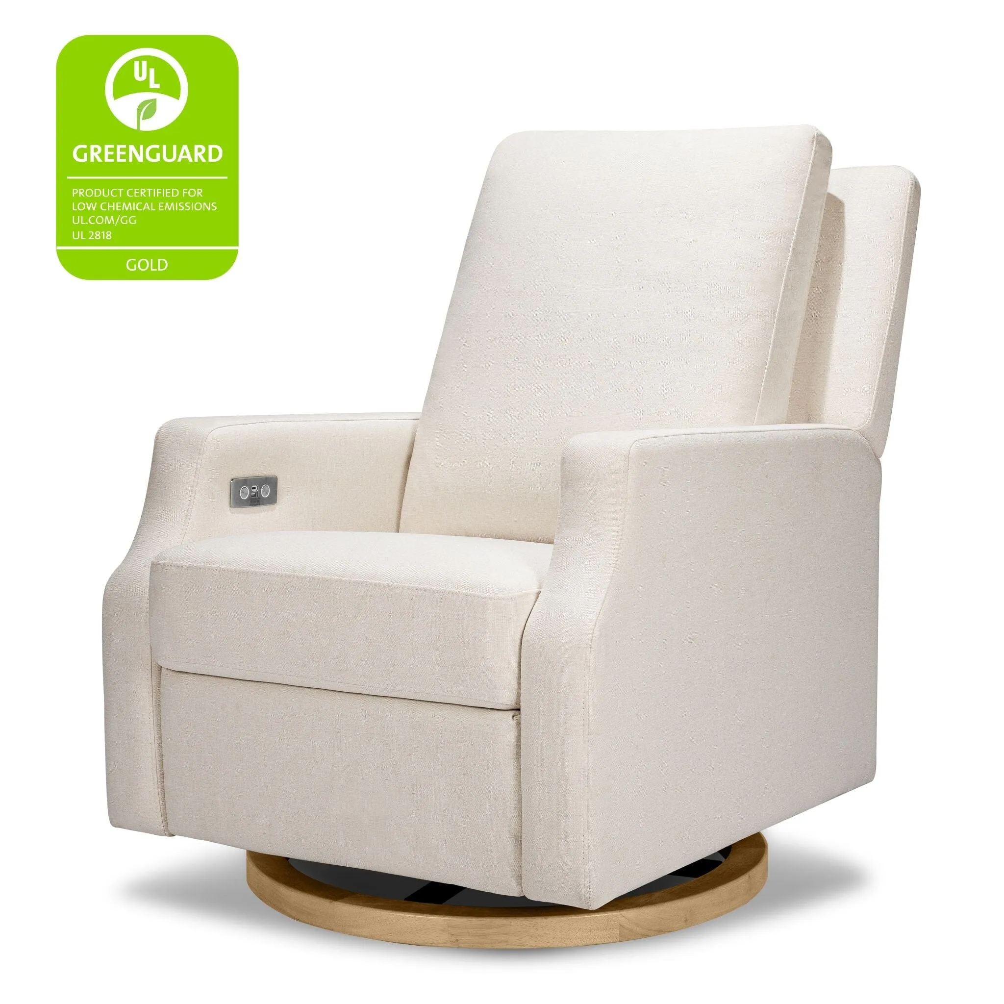 Crewe Electronic Recliner & Swivel Glider | Cream Eco-Performance Fabric   Water Repellent & Stain Resistant