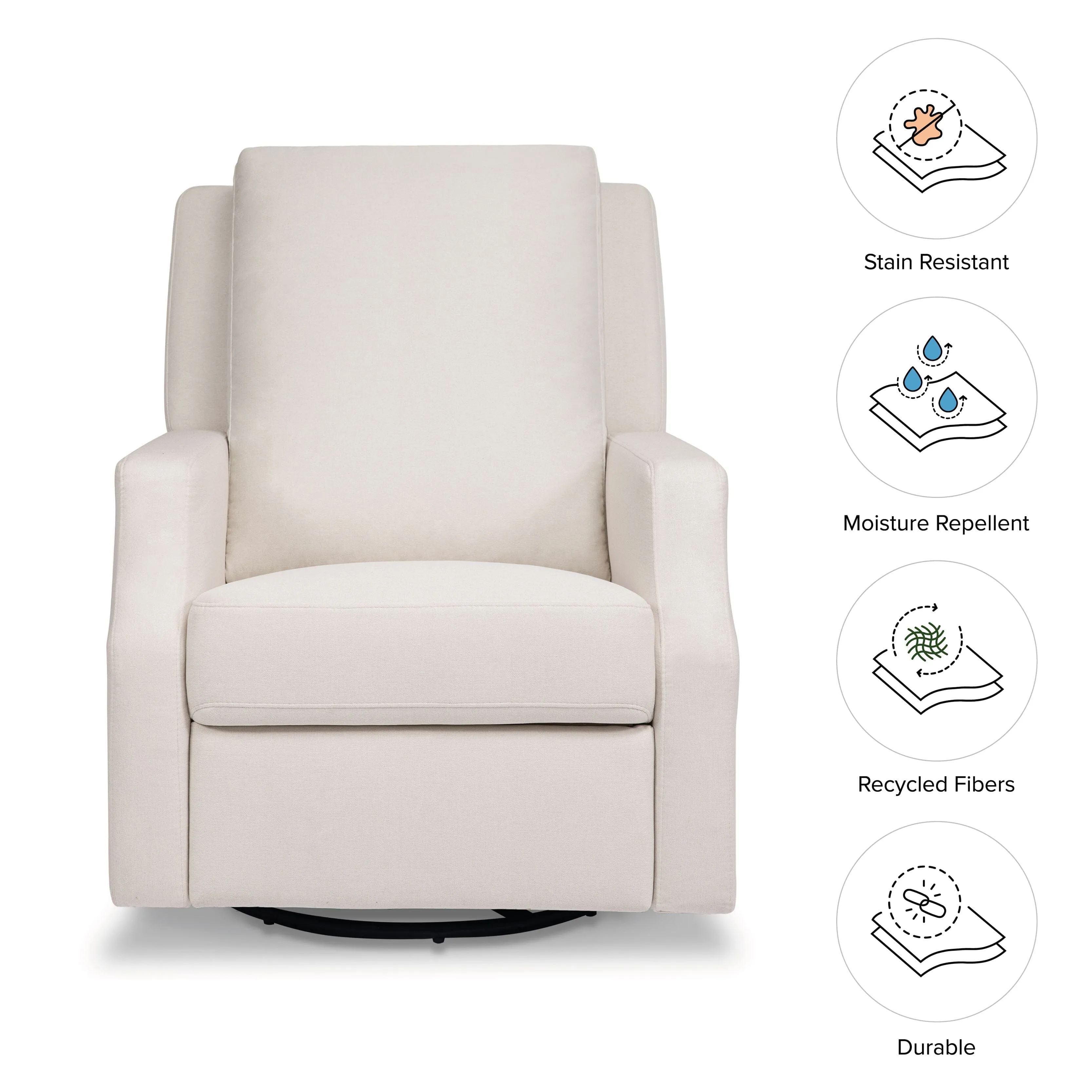 Crewe Recliner & Swivel Glider | Cream Eco-Weave