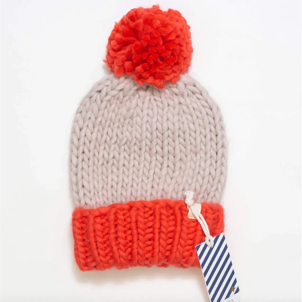 D MerSea Knit Hat w/ Oversized Pom