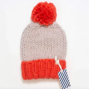 D MerSea Knit Hat w/ Oversized Pom