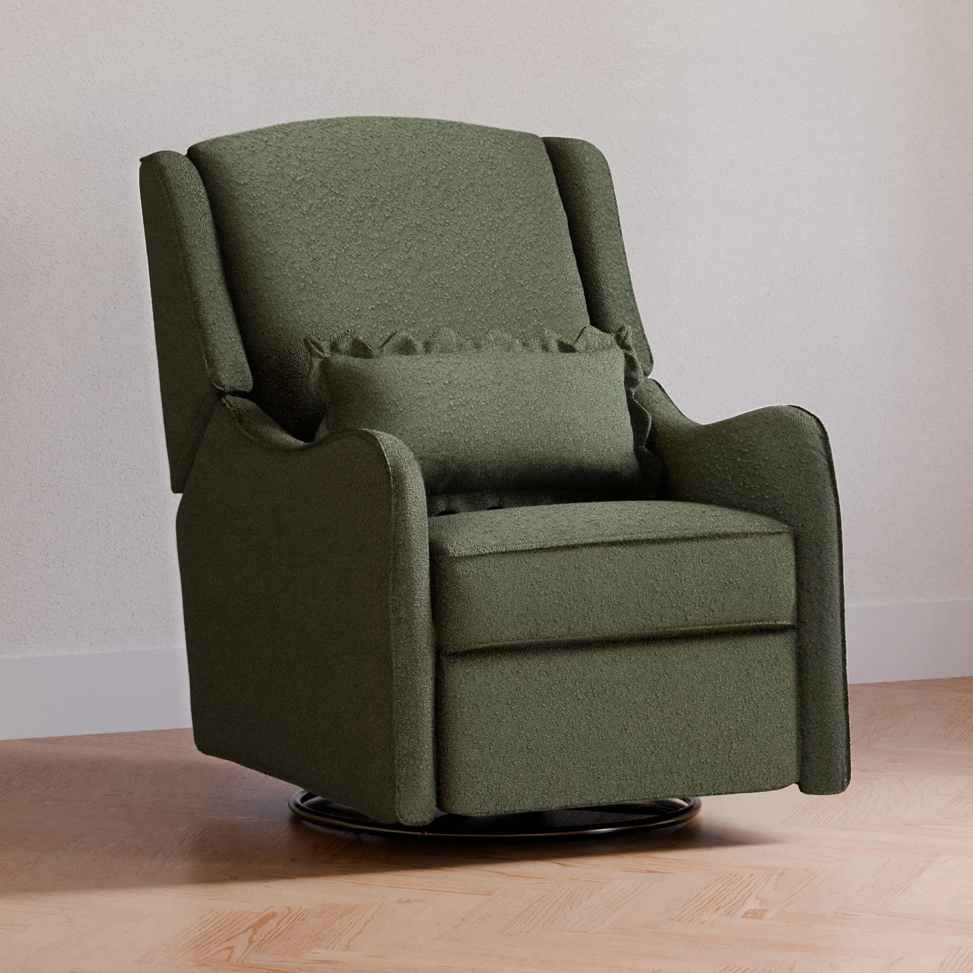 Devon Recliner and Swivel Glider | Olive Boucle