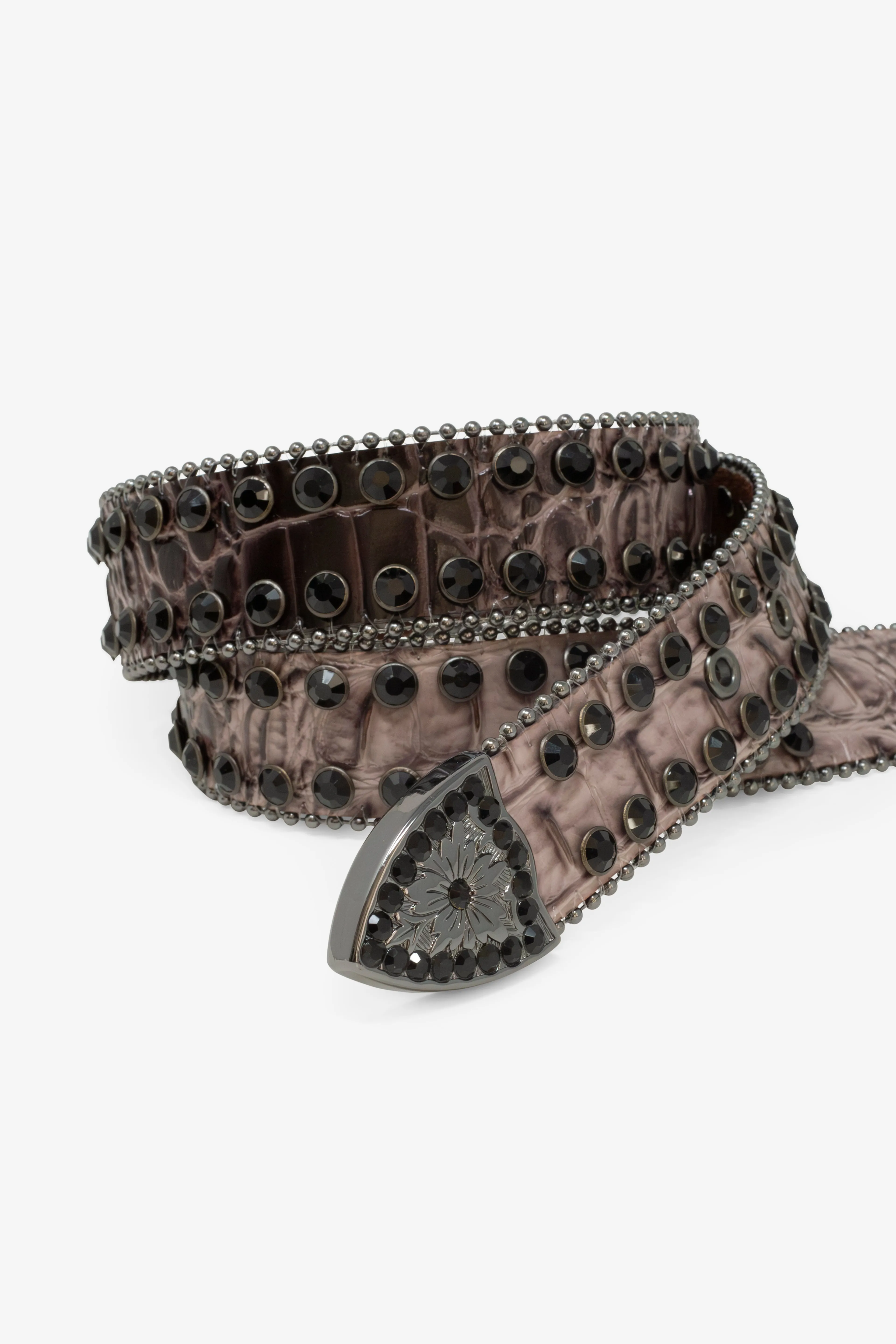 Double Row Studded Belt - Taupe