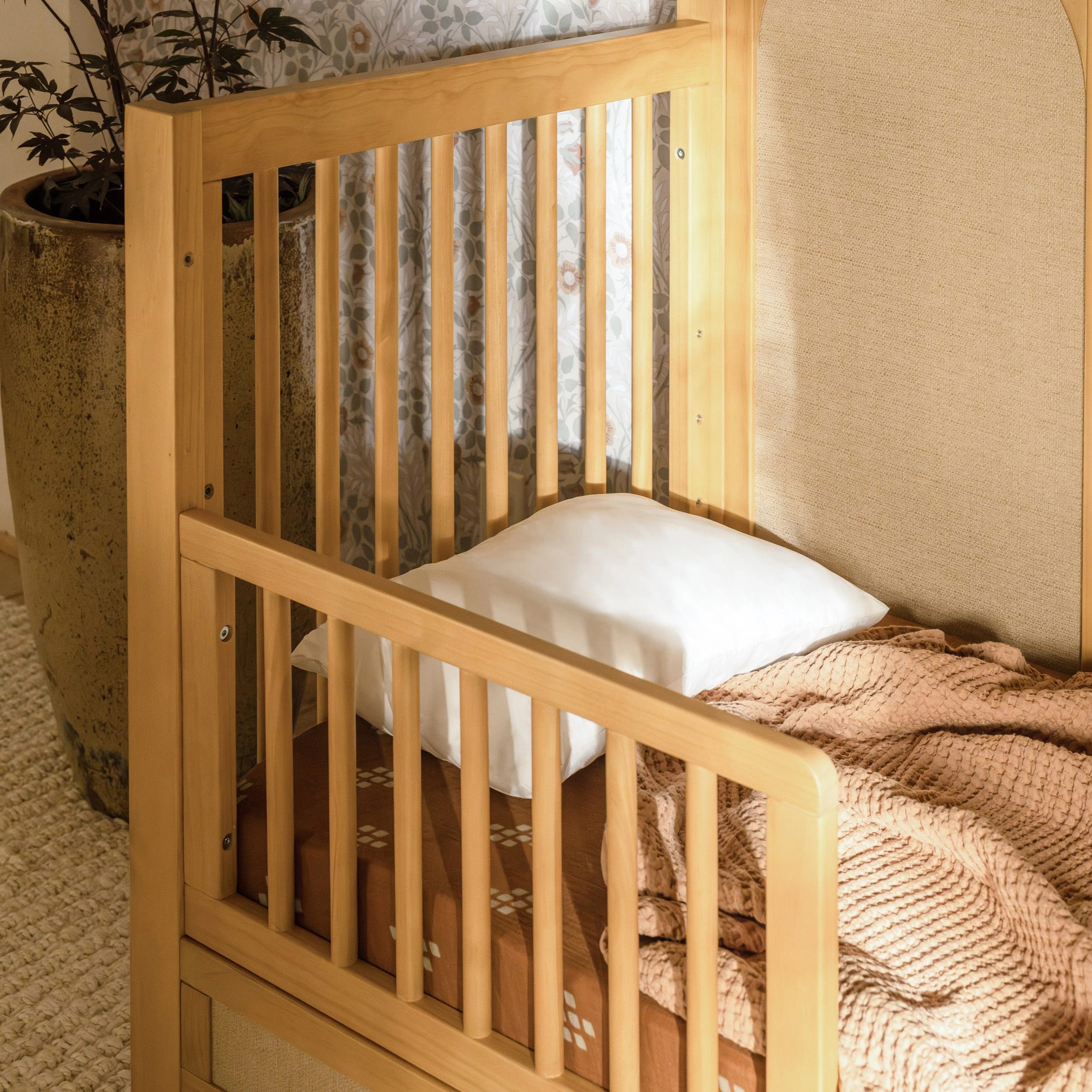 Eloise 4-in-1 Convertible Crib | Honey & Performance Sand Eco-Weave