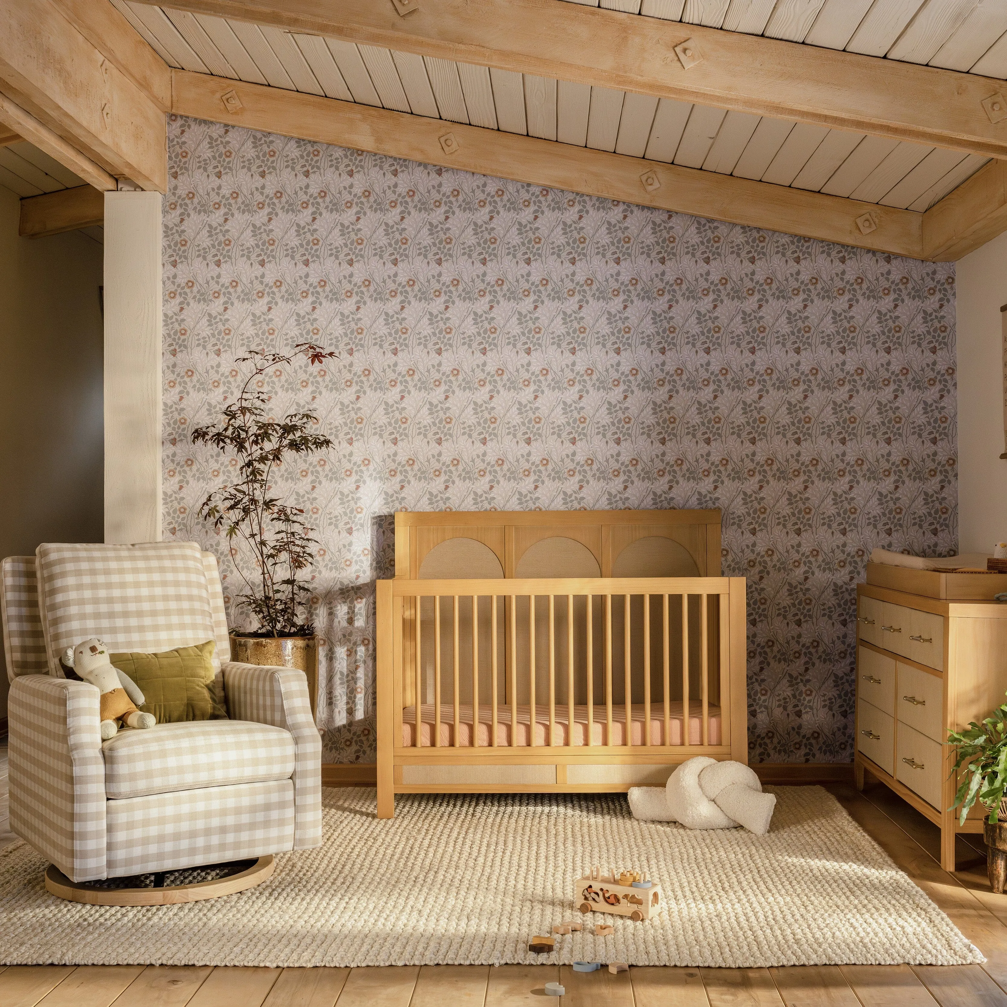 Eloise 4-in-1 Convertible Crib | Honey & Performance Sand Eco-Weave