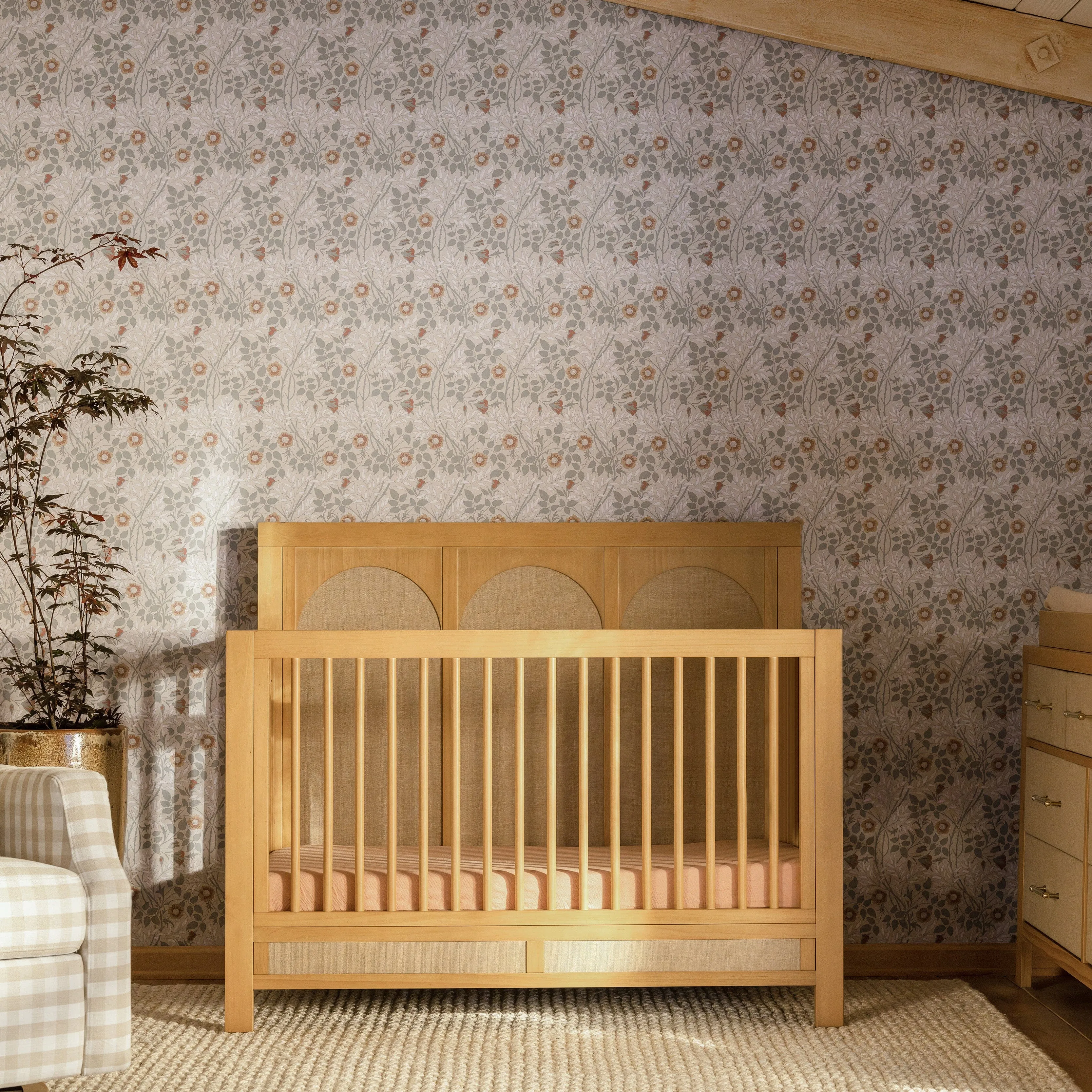 Eloise 4-in-1 Convertible Crib | Honey & Performance Sand Eco-Weave