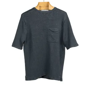 Exclusive knit pocket tee in charcoal linen