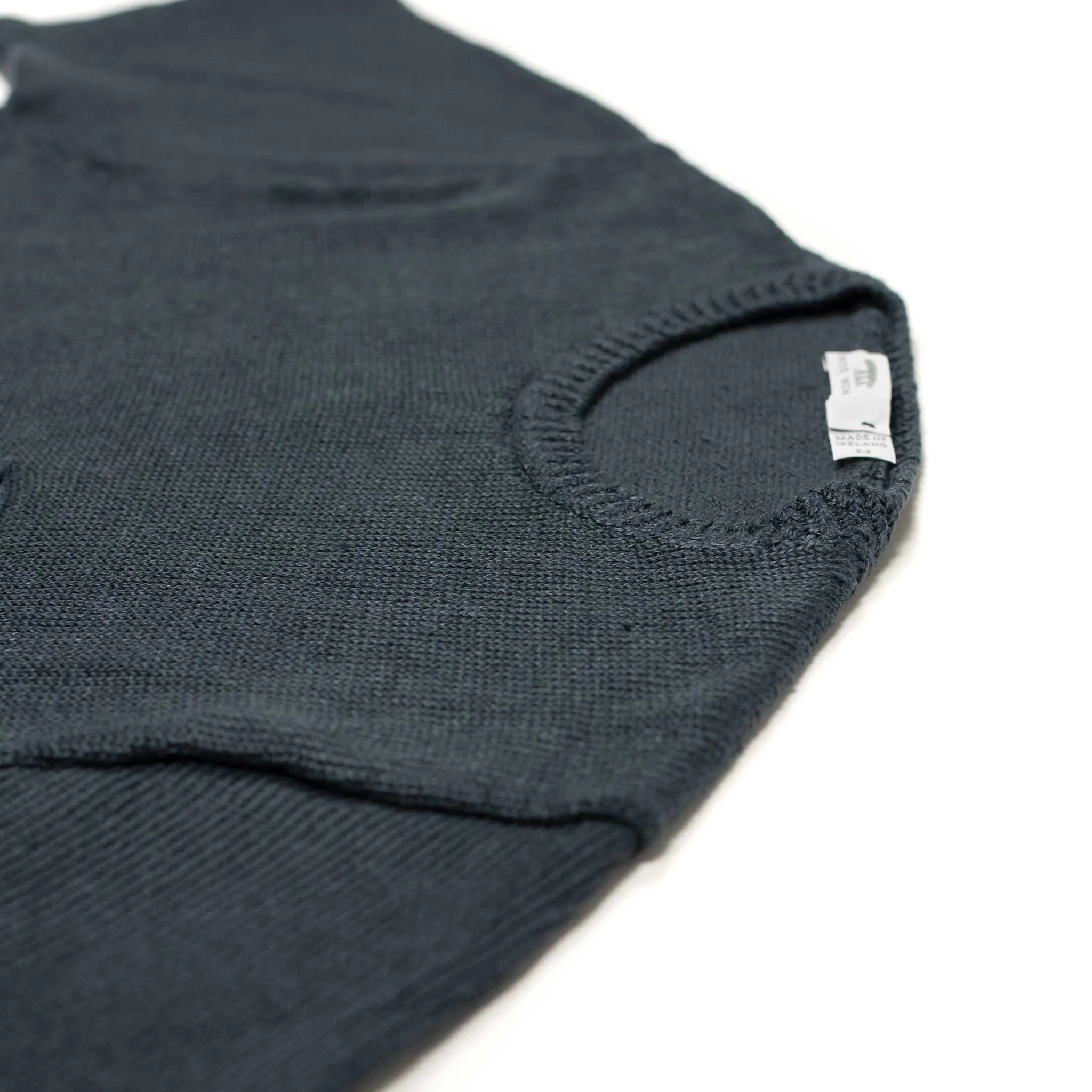 Exclusive knit pocket tee in charcoal linen