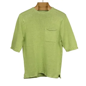 Exclusive knit pocket tee shirt in Pistachio linen