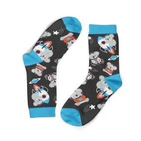 Funky Sock Co Bamboo Socks - Koalas In Space