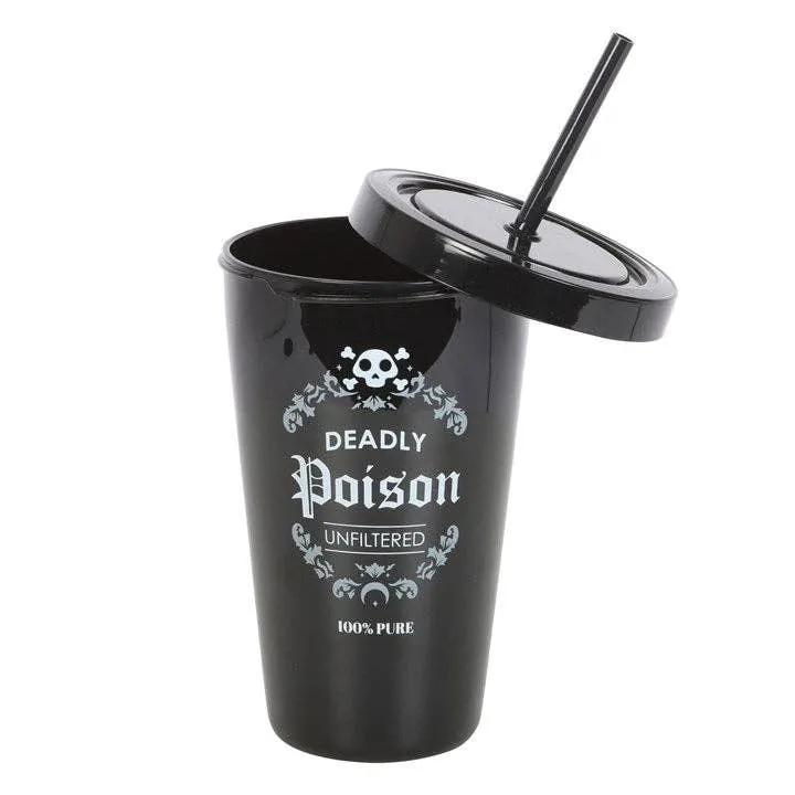 Gothic Deadly Poison Plastic Tumbler with Straw