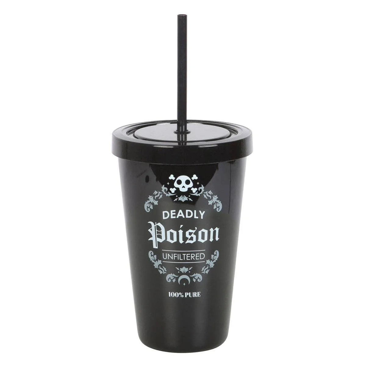 Gothic Deadly Poison Plastic Tumbler with Straw