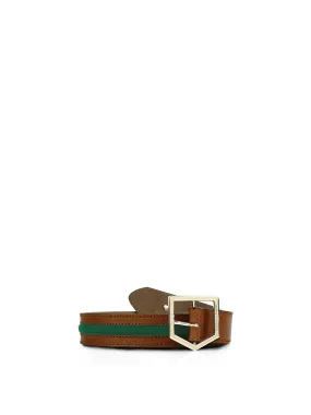 Hampton Belt - Tan / Emerald Green