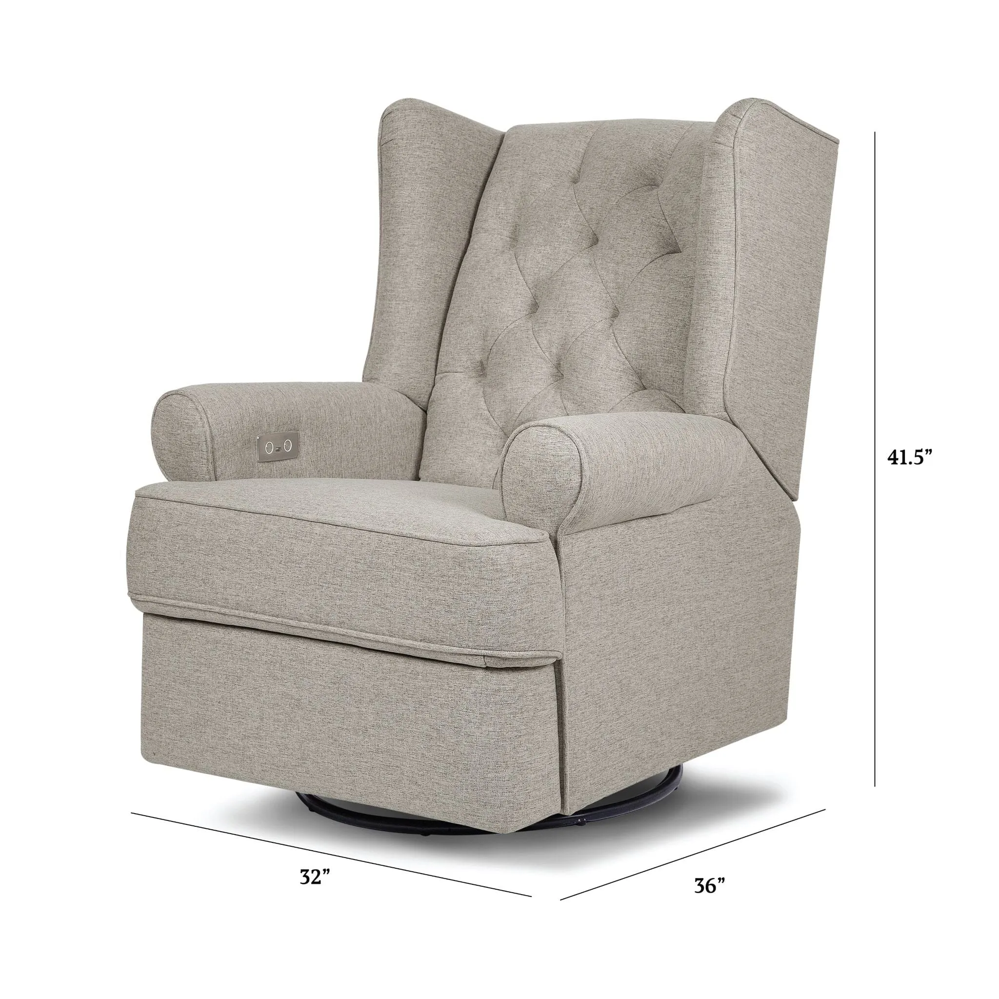 Harbour Electronic Recliner and Swivel Glider - Grey Eco-Weave