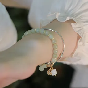 Hetian Jade Gemstone Crystal Bracelet