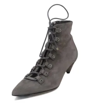 Jimmy Choo Grey Suede Lace Up Booties sz 8