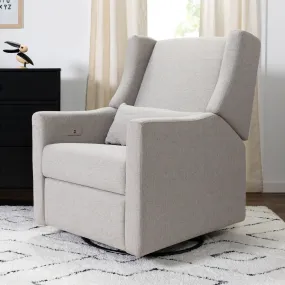 Kiwi Electronic Recliner and Swivel Glider | Grey Eco-Weave