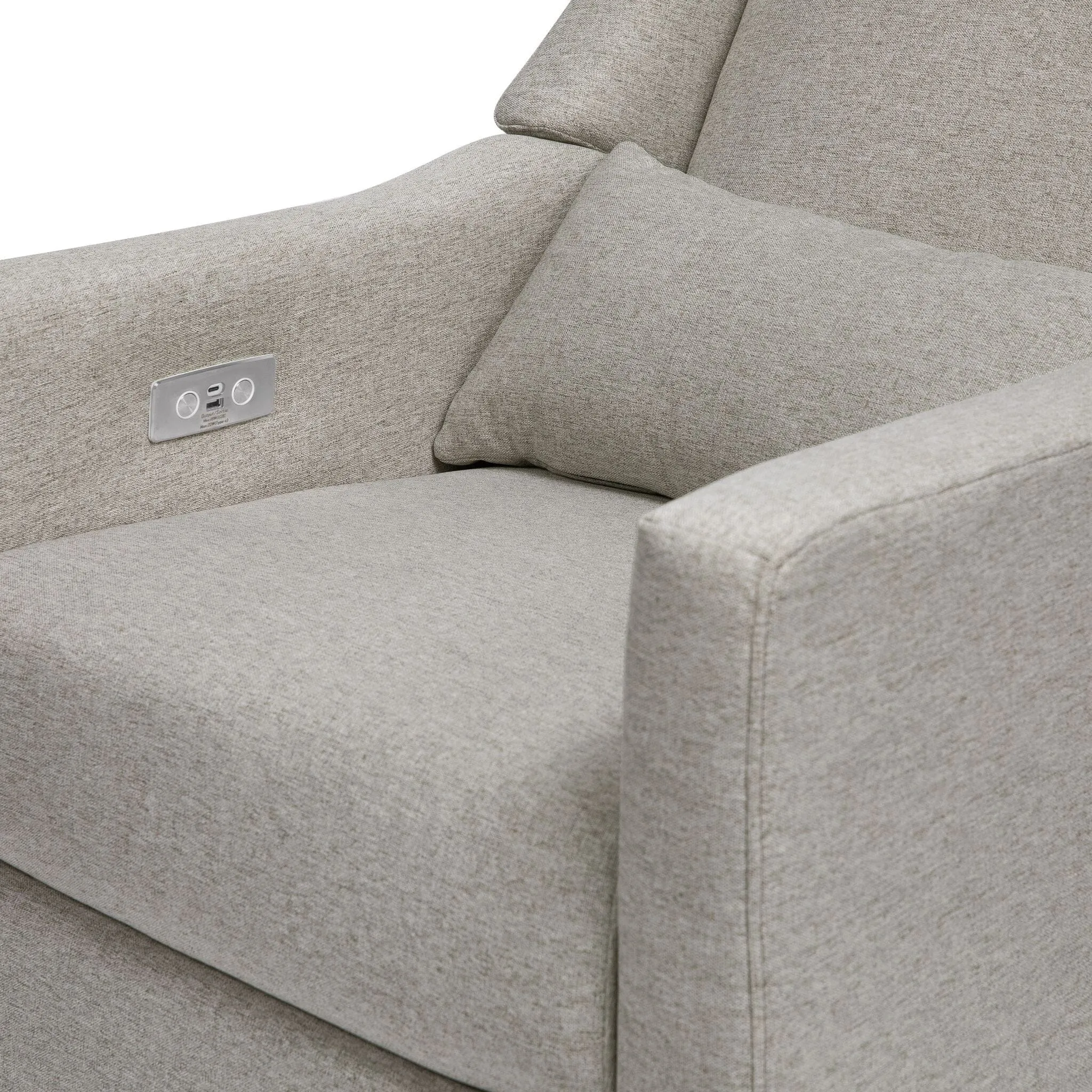 Kiwi Electronic Recliner and Swivel Glider | Grey Eco-Weave