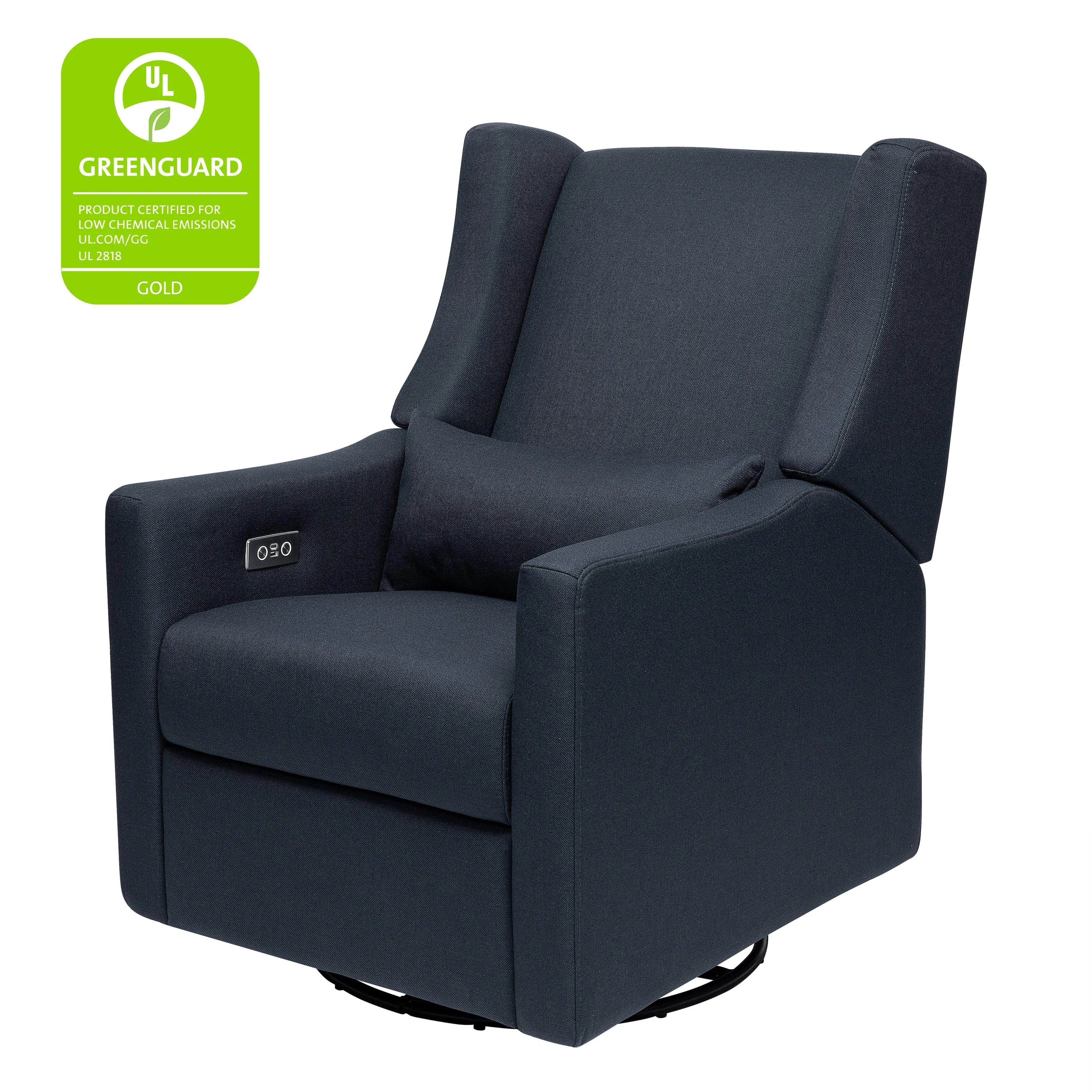 Kiwi Electronic Recliner and Swivel Glider with USB port | Water Repellent & Stain Resistant | Performance Navy Eco-Twill