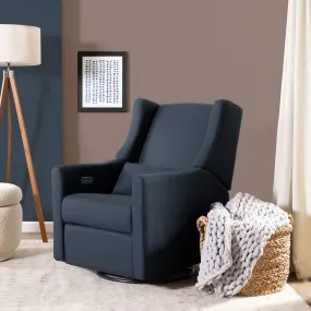 Kiwi Electronic Recliner and Swivel Glider with USB port | Water Repellent & Stain Resistant | Performance Navy Eco-Twill