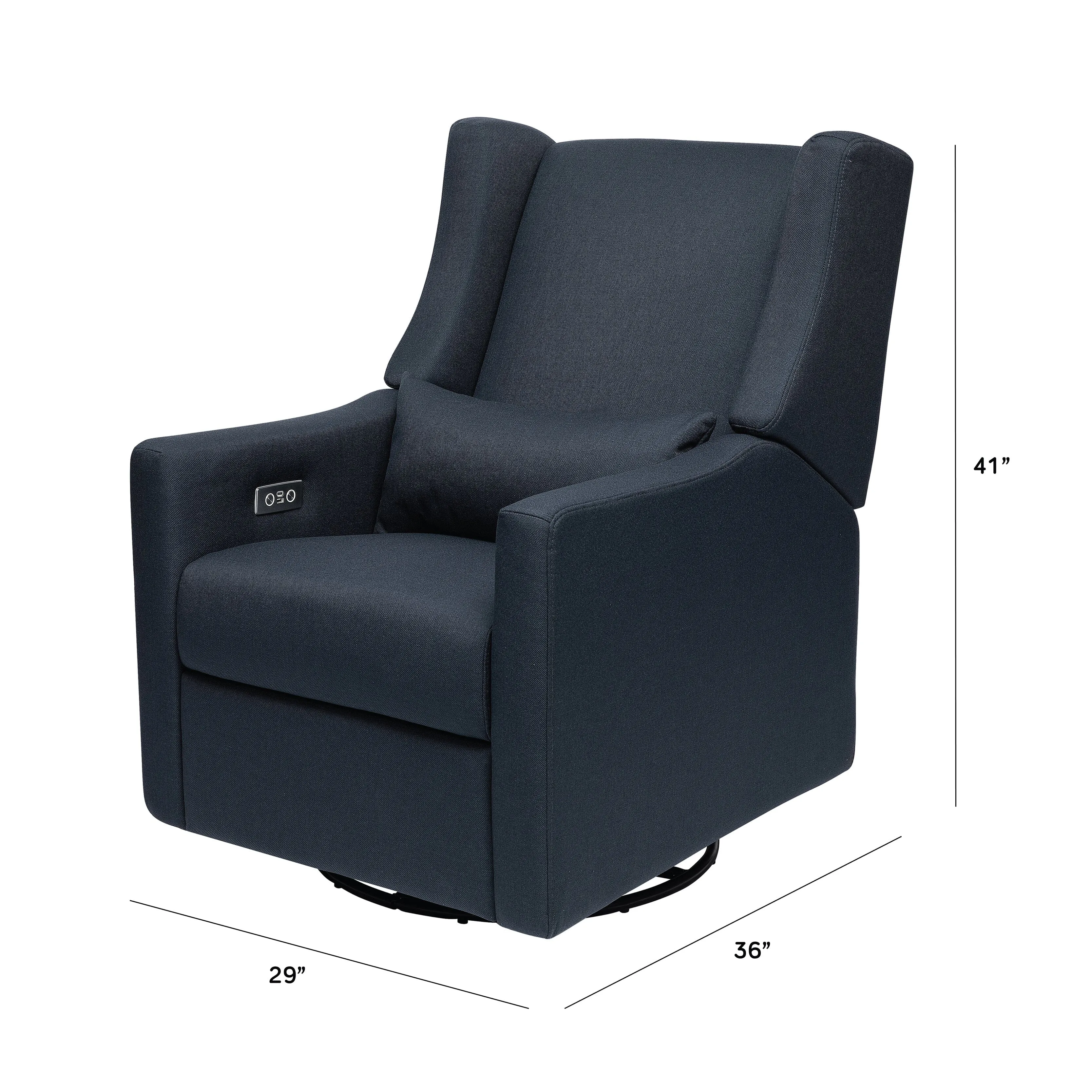 Kiwi Electronic Recliner and Swivel Glider with USB port | Water Repellent & Stain Resistant | Performance Navy Eco-Twill