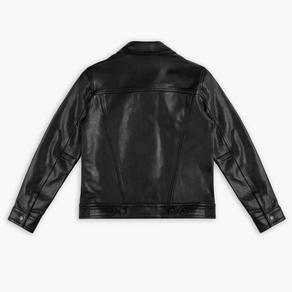 Leather Trucker Jacket | Black