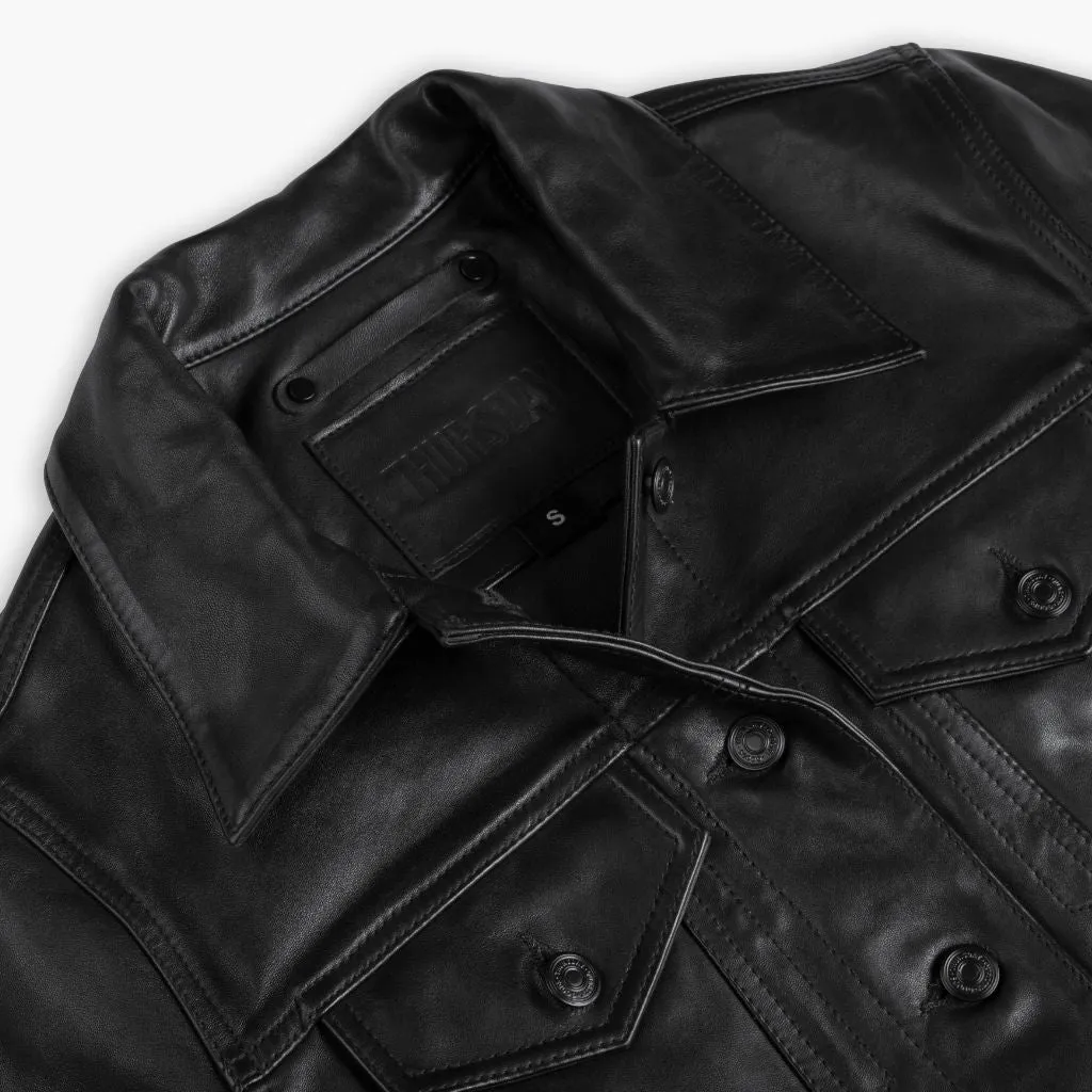 Leather Trucker Jacket | Black