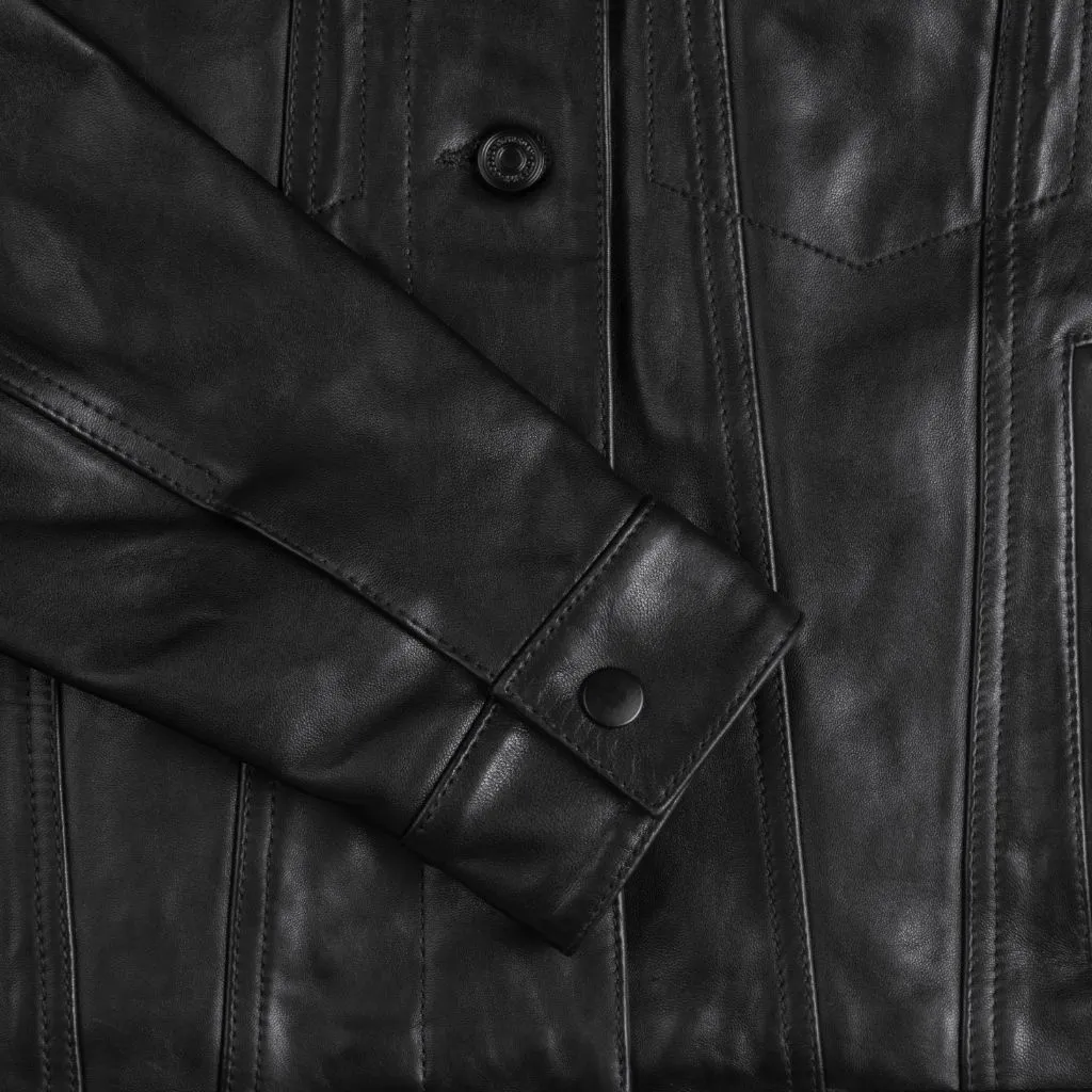 Leather Trucker Jacket | Black