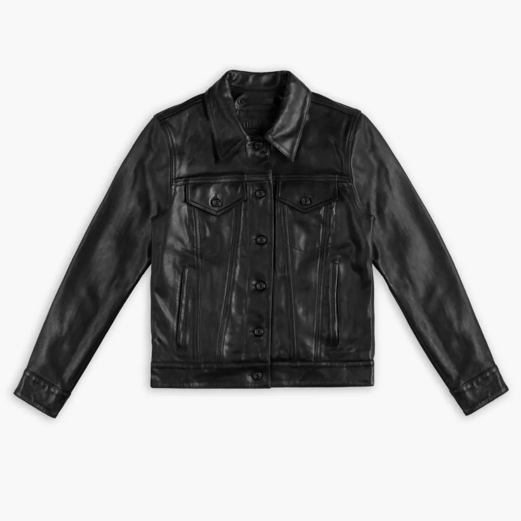 Leather Trucker Jacket | Black