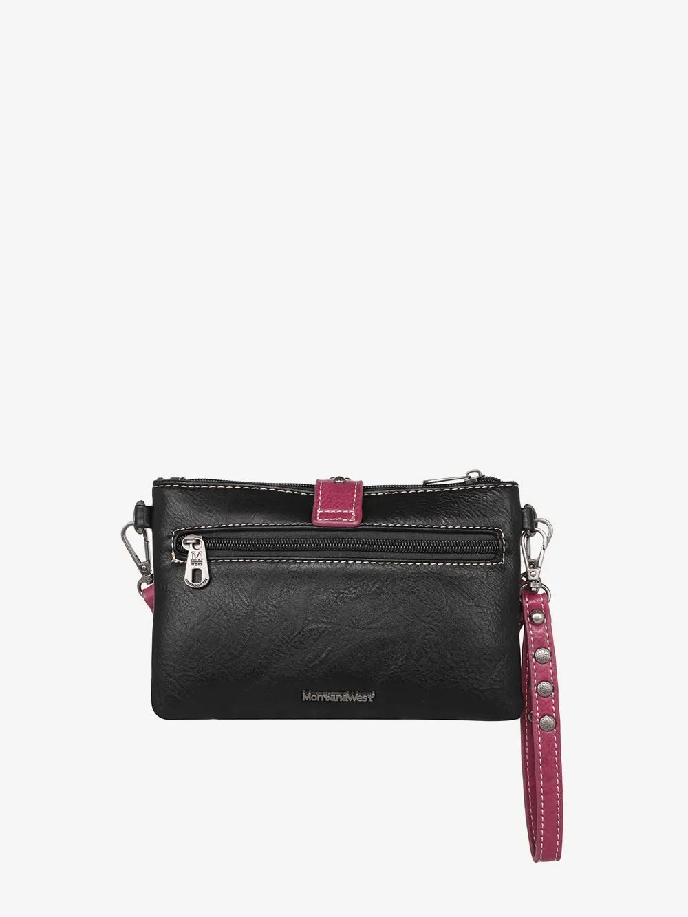 Montana West Buckle Studded Crossbody Clutch