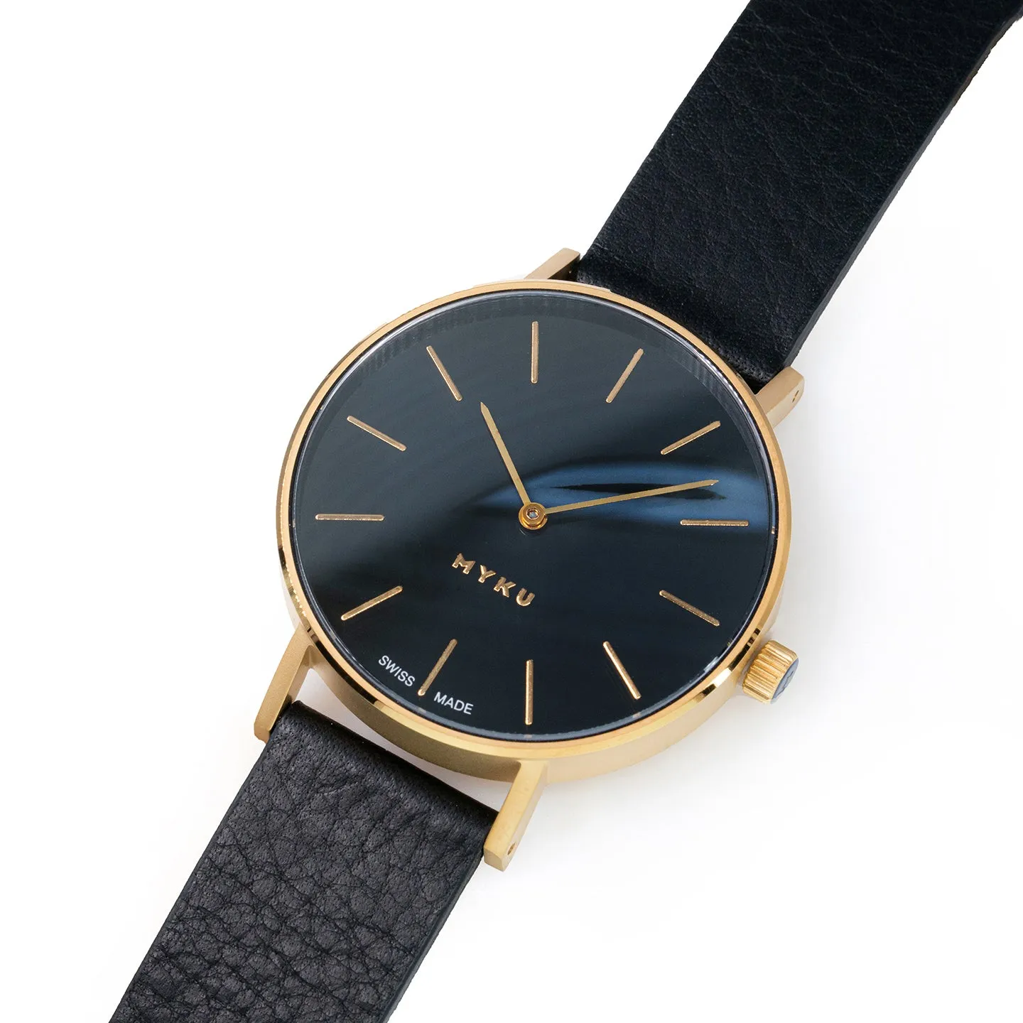 MYKU Black Onyx Gold 38mm Watch