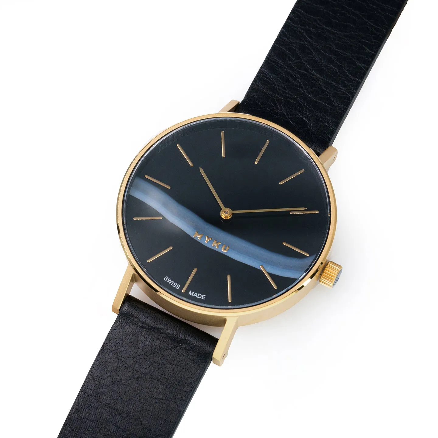 MYKU Black Onyx Gold 38mm Watch