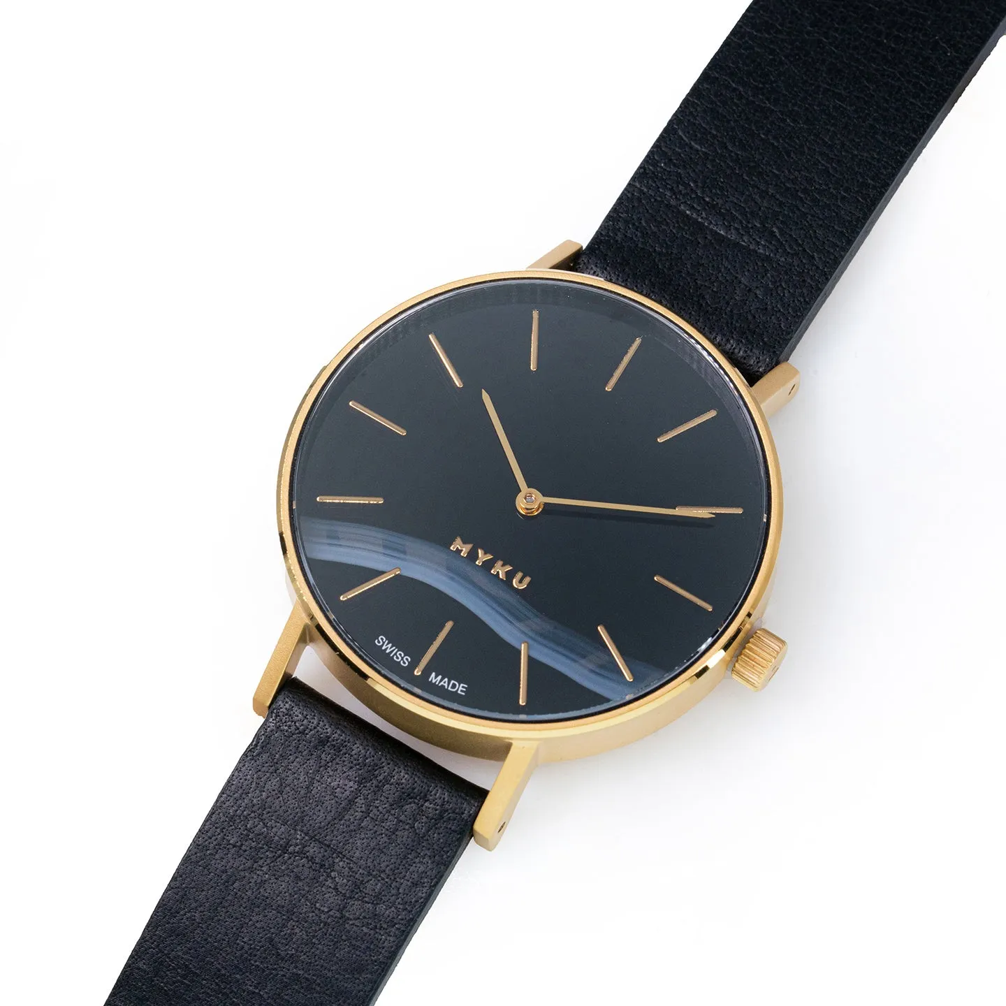 MYKU Black Onyx Gold 38mm Watch